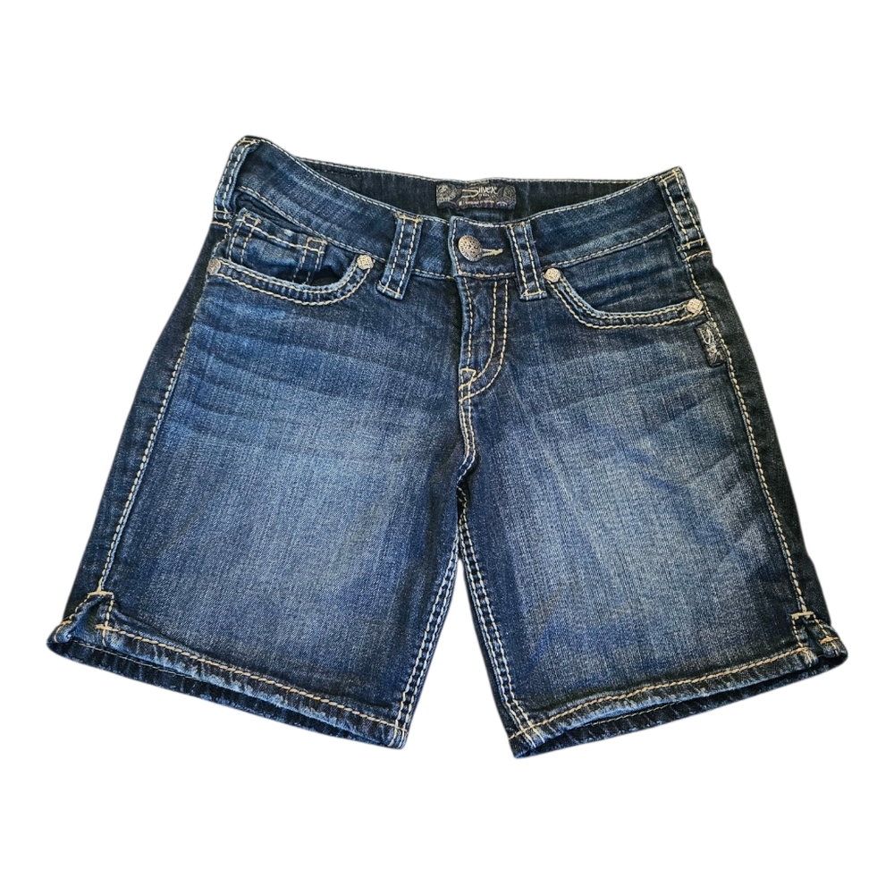 Women's Silver Jeans Suki Short Size 25 Blue Denim Shorts